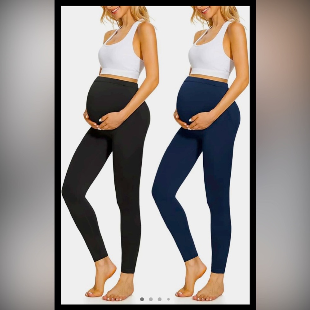 NWOT Maternity Leggings Over The Belly Butt Lift - Buttery
Soft 2 Pack